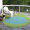 Homeroots 8' Lime Green And Blue Round Striped Washable Indoor Outdoor Area Rug 597177 - alternate 6