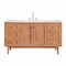 James Martin Vanities Laurent 60 in. Single Vanity, Light Natural Oak, w/ 3 CM Arctic Fall Solid Surface Top 545-V60S-LNO-3AF - alternate 1