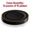 Smarty Had A Party 10.25" Black with Gold Edge Rim Plastic Dinner Plates (120 Plates), 120PK 110BG-CASE - alternate 6