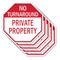 Signmission No Turnaround Private Property, 10 inch X 10 inch, Aluminum Metal Signs, 5PK OC-A-5Pack-10-132 - alternate 1