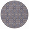 Homeroots 8' Navy Blue Beige And Taupe Round Floral Washable Indoor Outdoor Area Rug 582292 - alternate 5