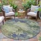 Homeroots 8' Purple Olive Green And Taupe Round Abstract Washable Indoor Outdoor Area Rug 630743 - alternate 5
