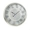 Homeroots 21" Circle Silver Metal and Glass Analog Exposed Gear Wall Clock 485976 - alternate 1