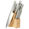 Martha Stewart Everyday 12 Piece Stainless Steel Cutlery and Wood Block Set in Light Grey 131724.12 - alternate 1