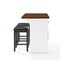 Crosley Bartlett Wood Top Kitchen Island W/Uph Square Stools KF30093WH-BK - alternate 7
