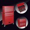Homeroots Set of Two Red Multi-Tier Steel Rolling Cabinet With Lid, 2PK 714591 - alternate 4