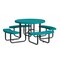 Leisure Craft Round Picnic Table, Surface Mount, Teal, 46 in T46ROSM-TEAL - alternate 1