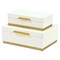 Homeroots Set of Two White And Gold Nesting Decorative Storage Boxes With Lids, 2PK 712920 - alternate 6