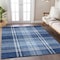 Homeroots 5' X 8' Navy Blue Black And Ivory Plaid Washable Indoor Outdoor Area Rug 596346 - alternate 7
