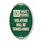 Signmission 60 Minute Parking Violators Will Be Towed Awa, 12 In X 18 In Architectural, Heavy Gauge Aluminum A-OV-G-1218-24366 - alternate 1