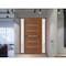 Vdomdoors Front Exterior Prehung Metal-Plastic Door, Manux 8415 Walnut, 2 Side Sidelite Transoms, Office Comm MANUX8415EXD-WLN-W14+36+14xH80-RH - alternate 1