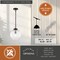 Vaxcel Linden 1-Light Matte Black Globe Pendant Light with Clear Ribbed Glass Shade Art Deco P0456 - alternate 7