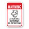 Signmission Warning Attack Dogs On Premises No Trespassing 1 Heavy-Gauge Aluminum, 18" H, A-1824-24681 A-1824-24681 - alternate 1