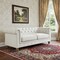 Homeroots 92" Cream Linen Chesterfield Wood Sofa 543988 - alternate 4