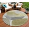 Homeroots 8' Fern Green And Gray Round Abstract Washable Indoor Outdoor Area Rug 632157 - alternate 1