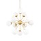 Homeroots Gold Sputnik Eleven Light Frosted Metal and Glass Dimmable Chandelier With White Shades 611357 - alternate 4