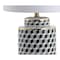 Jonathan Y Ellie 24.5" Tumbling Block Ceramic/Metal LED Table Lamp, Black/White JYL3048A - alternate 3