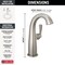 Delta Stryke Single Handle Mid-Height Bathroom Faucet, 6.63 in, Lumicoat Stainless 677-SS-PR-DST - alternate 3