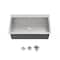 Wrightmaster 32 in. Drop-In Single Bowl 20 Gauge Silver Stainless Steel Kitchen Sink with Drain and Hook ZOR-BR02D-321908 - alternate 1