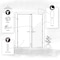Sartodoors Interior Double Doors 60 x 96 inches, Planum 0444 White Silk with Black Inserts and Frosted Glass,  PLANUM0444DD-WS-6096 - alternate 3