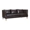 Homeroots 85" Dark Brown Leather Sofa With Brown Legs 546412 - alternate 6