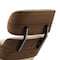 Homeroots 35" Beige and Dark Brown Genuine Leather Tufted Swivel Lounge Chair With Ottoman 526373 - alternate 8