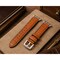Elegani Hybrid Band Compatible with Apple Watch 45mm, Light Brown, Light Brown/Rose Gold/Yellow Gold Buckle QRALGM2-LBR-45 - alternate 2