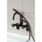 Kingston Brass Three-Handle 2-Hole Adjustable Wall Mount Clawfoot Tub Faucet with Knurled Handle and Hand Shower AE8455RKX - alternate 5