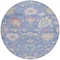 Homeroots 8' Blue Pink And Ivory Round Floral Washable Indoor Outdoor Area Rug 605309 - alternate 6