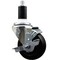 Service Caster 3.5'' SS Soft Rubber Swivel 1-3/8'' Expanding Stem Caster with Brake SCC-SSEX20S3514-SRS-TLB-138 - alternate 1