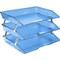 Acrimet Facility 3 Tier Letter Tray Side Load Letter Size Desktop File Organizer Plastic Clear Blue 255.2 - alternate 1