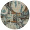 Homeroots 8' Beige Brown And Copper Round Geometric Washable Indoor Outdoor Area Rug 589370 - alternate 5
