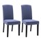 Homeroots Set of Two Navy Blue And Black Upholstered Polyester Dining Parsons Chairs 546394 - alternate 4