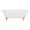 Kingston Brass 66" Cast Iron Oval Double Ended Clawfoot Tub, No Faucet Drillings, White/Polished Brass VCTND663013NB2 - alternate 1