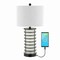 Jonathan Y Jayce 27" Modern Industrial Iron Nightlight LED Table Lamp with USB Charging Port, Black JYL8502A - alternate 5