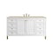 James Martin Vanities Chicago 60" Single Vanity, Glossy White, w/ 3 CM Tajnar Eclos Top w/FreePower Wireless Charger 503-V60S-GW-FTJR - alternate 1