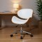 Homeroots Brown White and Silver Adjustable Height Swivel Rolling Office Chair 554033 - alternate 3