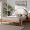 Baxton Studio Dawson Japandi Cream Teddy Fabric and Oak Brown Wood Queen Bed 257-14098-ZORO - alternate 6