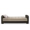 Homeroots 87" Brown Sand Chenille And Faux Leather Convertible Futon Sleeper Sofa w/ Toss Pillows And Storage 607173 - alternate 7