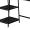 Homeroots 47" Black and White Wood and Metal Corner Trestle Computer Desk 489988 - alternate 4