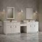 James Martin Vanities Bellshire 120" Dual Vanity Set w/24" Make-Up Counter, Bright White w/Sgl Hole 3 cm White Zeus Silest 660-VMC120-BW-1WZ - alternate 3