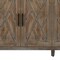 Homeroots 60" Natural and Brown Distressed Carved Geometric Sideboard with Four Doors 568408 - alternate 4