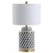 Jonathan Y Ellie 24.5" Tumbling Block Ceramic/Metal LED Table Lamp, Black/White JYL3048A - alternate 4