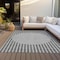 Homeroots 3' X 5' Gray And Ivory Striped Washable Indoor Outdoor Area Rug 597163 - alternate 4