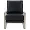 Leisuremod Jefferson Leather Modern Design Accent Armchair with Elegant Silver Frame, Black JAS29BL-L - alternate 5