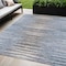 Homeroots 5' X 8' Sky Blue And Denim Blue Striped Washable Indoor Outdoor Area Rug 578005 - alternate 1