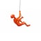 Homeroots 6" X 3" Orange Resin Climbing Man Hanging Dimensional Sculpture 358141 - alternate 1