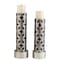 Homeroots Set Of Two Espresso and Silver Pillar Tabletop Pillar Candle Holders, 2PK 468840 - alternate 4