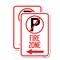 Signmission No Parking Symbol and Left Arrow, 18'' X 24'' 2 Signs, Heavy Gauge Aluminum, 2PK A-1824-2PACK-24655 - alternate 1