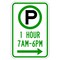 Sign Solutions Usa Parking Sign, 12 in W, Aluminum Sign, White DUS12DWT1218R7-23AR - alternate 1